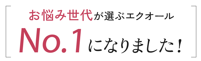 お悩み世代が選ぶエクオール No.1になりました!