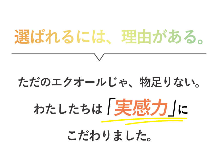 キレイ・デ・エクオールは“実感力”にこだわったエクオールサプリ。『ただのエクオールじゃ物足りない』という声に応え、選ばれる理由を語るコピー訴求パート。