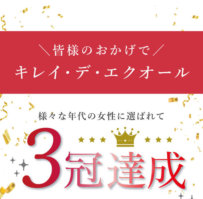 キレイ・デ・エクオール 悩める年代の女性に選ばれて3冠達成