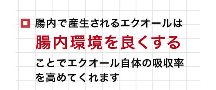 腸内環境を良くすることでエクオール全体の吸収率が高まる