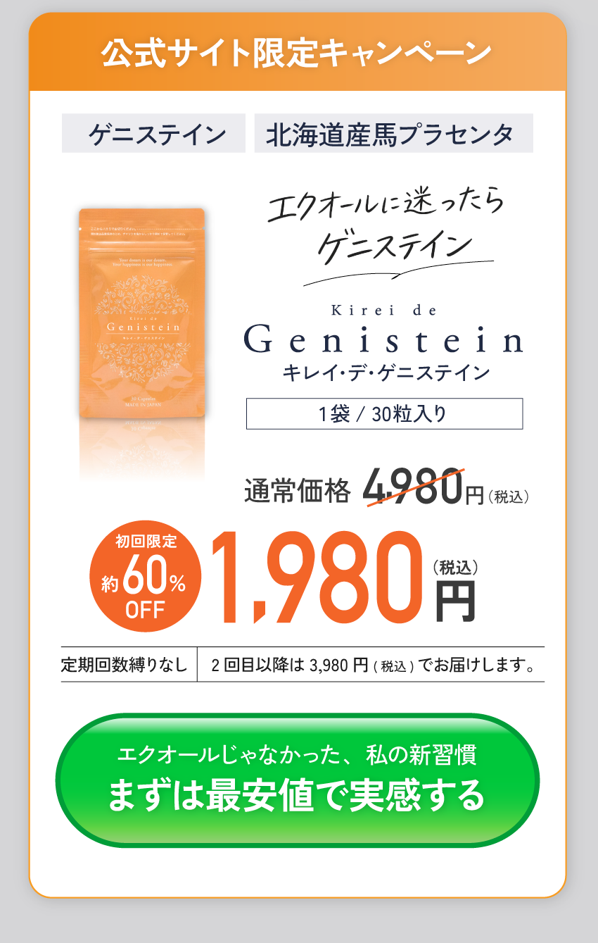 プレゆらぎ世代に寄り添うゲニステインサプリ｜導入メッセージ