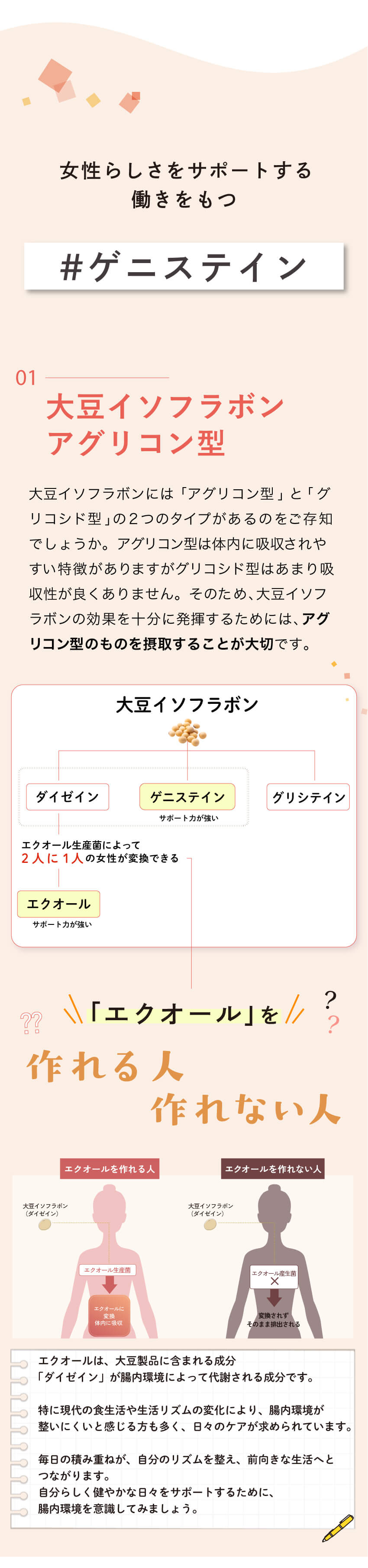 そこでと同じ働きをするゲニステインに着目。 ゲニステイン 大豆イソフラボン サプリ  更年期